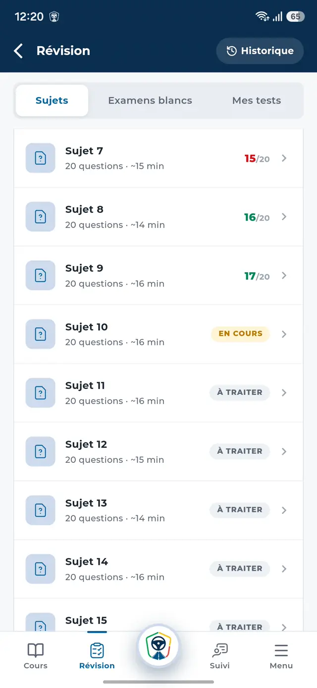 Les sujets, suite